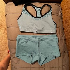 Light blue/ teal women’s workout set size medium
